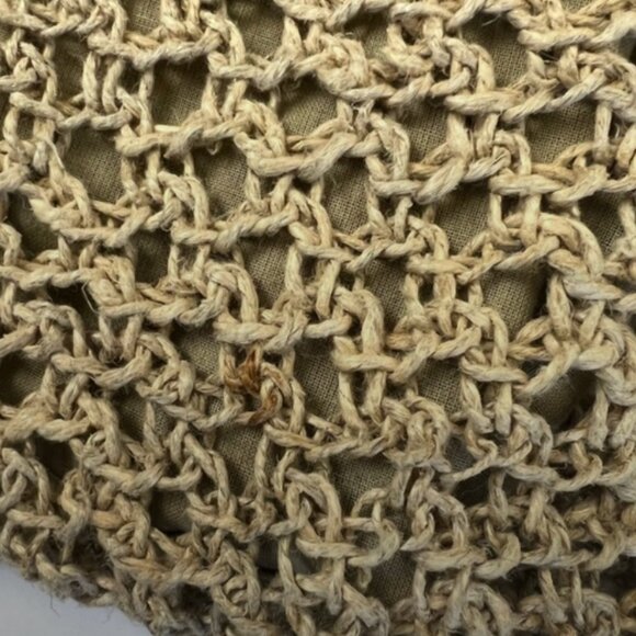 Vintage 1970s Italian Macrame Crochet Bag with Acrylic Circular handles - groovy - Picture 12 of 13